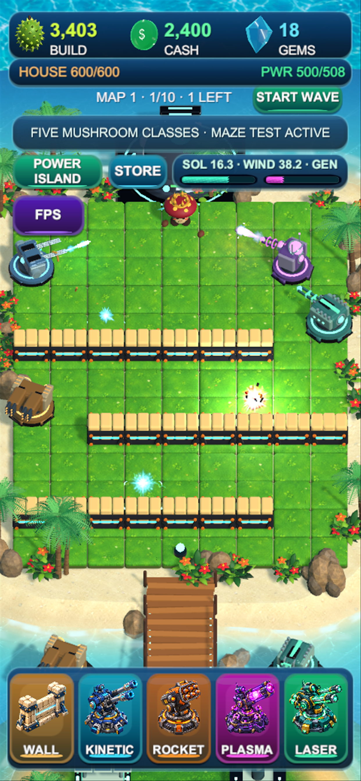 Dockside Defense island base and tower defense gameplay